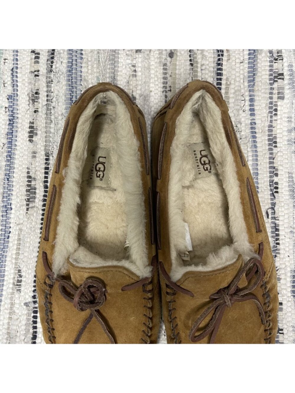 UGG Dakota Chestnut Suede Sheepskin Lined Moccasin Slippers Size 10 Women’s - Picture 9 of 11